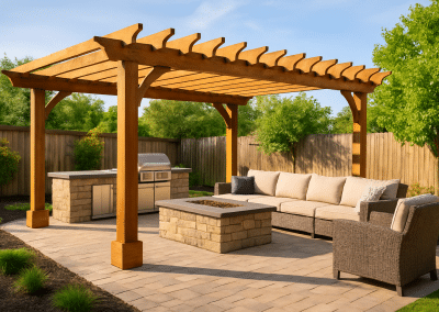 Vibrant Brown Pergola