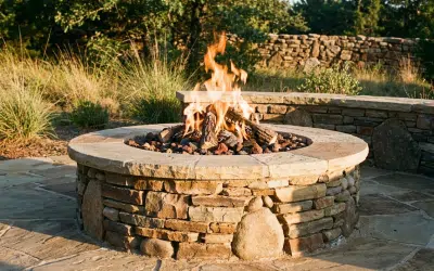 Custom Fire Pits in Tulsa, OK | Masonry Stone & Gas Design | VistaScapes